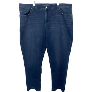 Terra & Sky Blue Jeans Size 22W Straight leg stretch 43" x 30.5" inseam FEmal